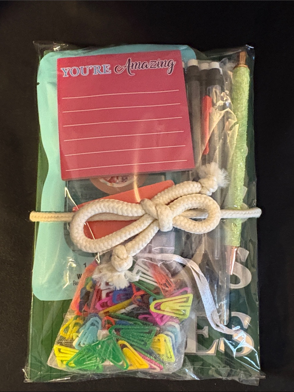 🎁Writing Bundle-Green Hardcover Notebook w Beautiful Glitter Pen & Accessories - Picture 2 of 3